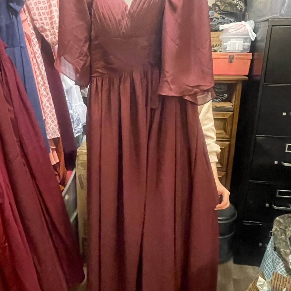 Elegant Burgundy Evening Gown